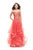 La Femme - 25515 Beaded Lace Applique Strapless Tulle Dress In Pink