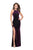 La Femme - 25517 Fitted Halter Dress with Slit In Purple