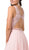 Dancing Queen - 2552 Scallop-Trimmed Plunging V-Neck A-Line Gown In Pink