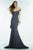 Alyce Paris - Statuesque Jewel Illusion Long Evening Gown with Multi-Colored Crystal Neck Collar and Peplum Back Detail 2553 In Gray and Multi-Color