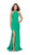 La Femme - 25540 Sleeveless High Halter Satin Sheath Gown in Green