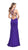 La Femme - 25540 Sleeveless High Halter Satin Sheath Gown in Purple