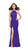 La Femme - 25540 Sleeveless High Halter Satin Sheath Gown in Purple