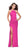 La Femme - 25540 Sleeveless High Halter Satin Sheath Gown in Pink