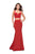 La Femme - 25553 Two Piece Sweetheart Mermaid Gown In Red
