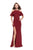 La Femme - 25556 Ruffled Off Shoulder Jersey Dress In Red