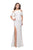 La Femme - 25556 Ruffled Off Shoulder Jersey Dress In White