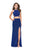 La Femme - 25572 Two Piece Glittering Jersey Sheath Dress In Blue