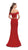 La Femme - 25578 Two-Piece Fold-Over Off Shoulder Jersey Gown in Red