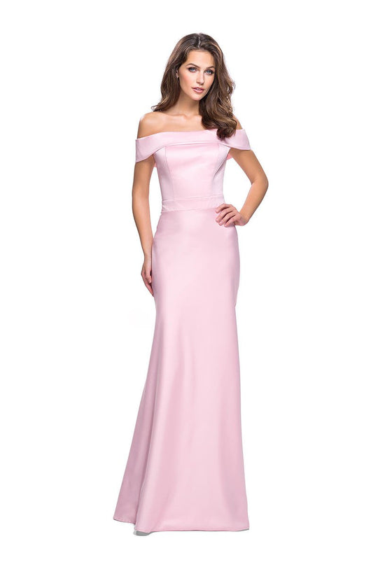 La Femme - 25579 Fitted Off Shoulder Trumpet Gown In Pink