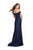 La Femme - 25579 Fitted Off Shoulder Trumpet Gown In Blue