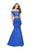 La Femme - 25583 Two Piece Off-Shoulder Mikado Gown In Blue