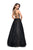La Femme - 25592 Velvet Halter Strappy Two Piece Ballgown In Black