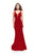 La Femme - 25594 Plunging Sweetheart Jersey Mermaid Gown In Red