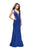La Femme - 25594 Plunging Sweetheart Jersey Mermaid Gown In Blue