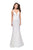 La Femme - 25594 Plunging Sweetheart Jersey Mermaid Gown In White