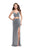 La Femme - 25597 Strappy Two Piece Jersey Dress in Silver