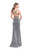 La Femme - 25597 Strappy Two Piece Jersey Dress in Silver