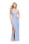 La Femme - 25599 Two Piece Strappy Fitted Dress in Blue