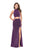 La Femme - 25604 Two-Piece High Neck Cutout Jersey Gown In Purple