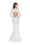 La Femme - 25607 Beaded Long Sleeve Lace Mermaid Dress in White