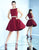 Ieena Duggal  - 25607i Sleeveless Metal Belted Dress in Red