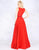 Mac Duggal - Sleeveless Bateau Crepe A-Line Gown 25608L In Red