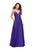 La Femme - 25611 Beaded V-neck Satin A-line Dress In Purple