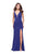 La Femme - 25612 Strappy Plunging Halter Dress In Purple