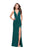 La Femme - 25612 Strappy Plunging Halter Dress In Green