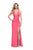 La Femme - 25612 Strappy Plunging Halter Dress In Pink