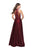 La Femme - 25617 Metallic Beaded High Neck A-line Dress In Red