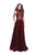 La Femme - 25617 Metallic Beaded High Neck A-line Dress In Red