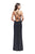 La Femme - 25619 Glittering Jersey Cutout Evening Dress In Blue and Multi-Color