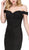 Dancing Queen - 2562 Lace Applique Off-Shoulder Fitted Prom Dress In Black