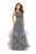 La Femme - 25620 Beaded Illusion Tulle Evening Gown In Gray