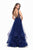 La Femme - 25620 Beaded Illusion Tulle Evening Gown In Blue