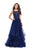 La Femme - 25620 Beaded Illusion Tulle Evening Gown In Blue