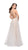 La Femme - 25630 Deep V-neck Tulle A-line Dress in White