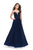 La Femme - 25636 Beaded Sweetheart Tulle Gown In Blue