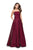 La Femme - 25638 Two Tone Satin A-line Gown In Red