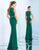 Ieena Duggal  - 25639I Sleeveless Jewel Crepe Sheath Gown In Green
