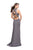 La Femme - 25641 Strappy High Neck Fitted Dress In Gray