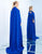 Ieena Duggal  - 25647I Embellished Choker Caped Sheath Gown In Blue