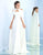 Ieena Duggal - 25647I Beaded Choker Caped Cutaway Sheath Gown in White