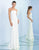 Ieena Duggal  - 25647I Embellished Choker Caped Sheath Gown In White