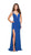 La Femme - 25648 Plunging Sweetheart Crisscross Strapped Gown in Blue