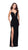 La Femme - 25648 Plunging Sweetheart Crisscross Strapped Gown in Black