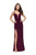 La Femme - 25648 Plunging Sweetheart Crisscross Strapped Gown in Red