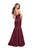 La Femme - 25650 Laser Cut Detailed Halter Mermaid Dress In Red